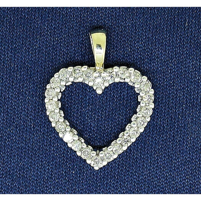 1/3 ct Diamond Heart Pendant 14k Yellow Gold 1.4g