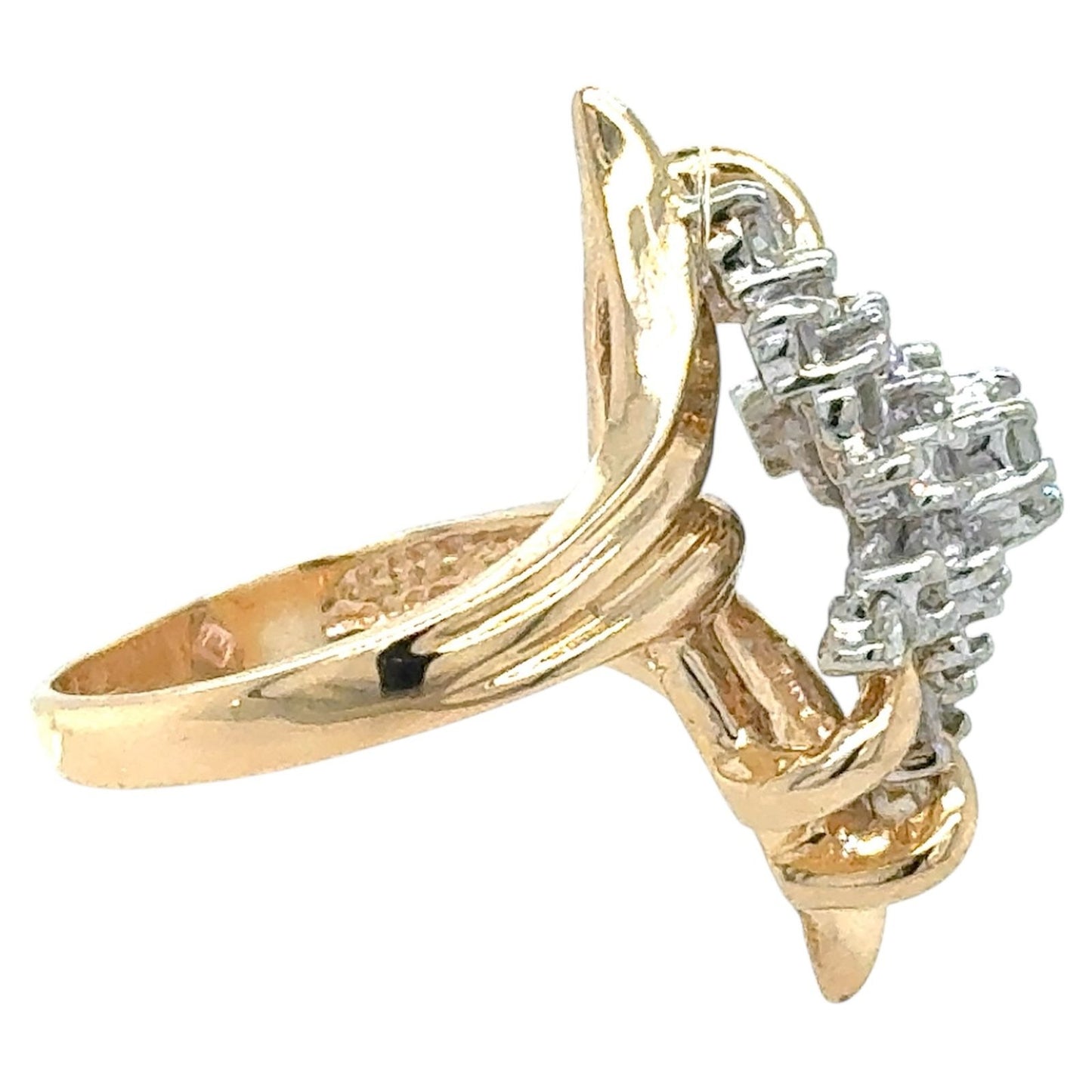 3/4ctw Diamond Cluster 14k Yellow Gold Ring 3.3g Size 6.5 (SI2-I1,G-I)