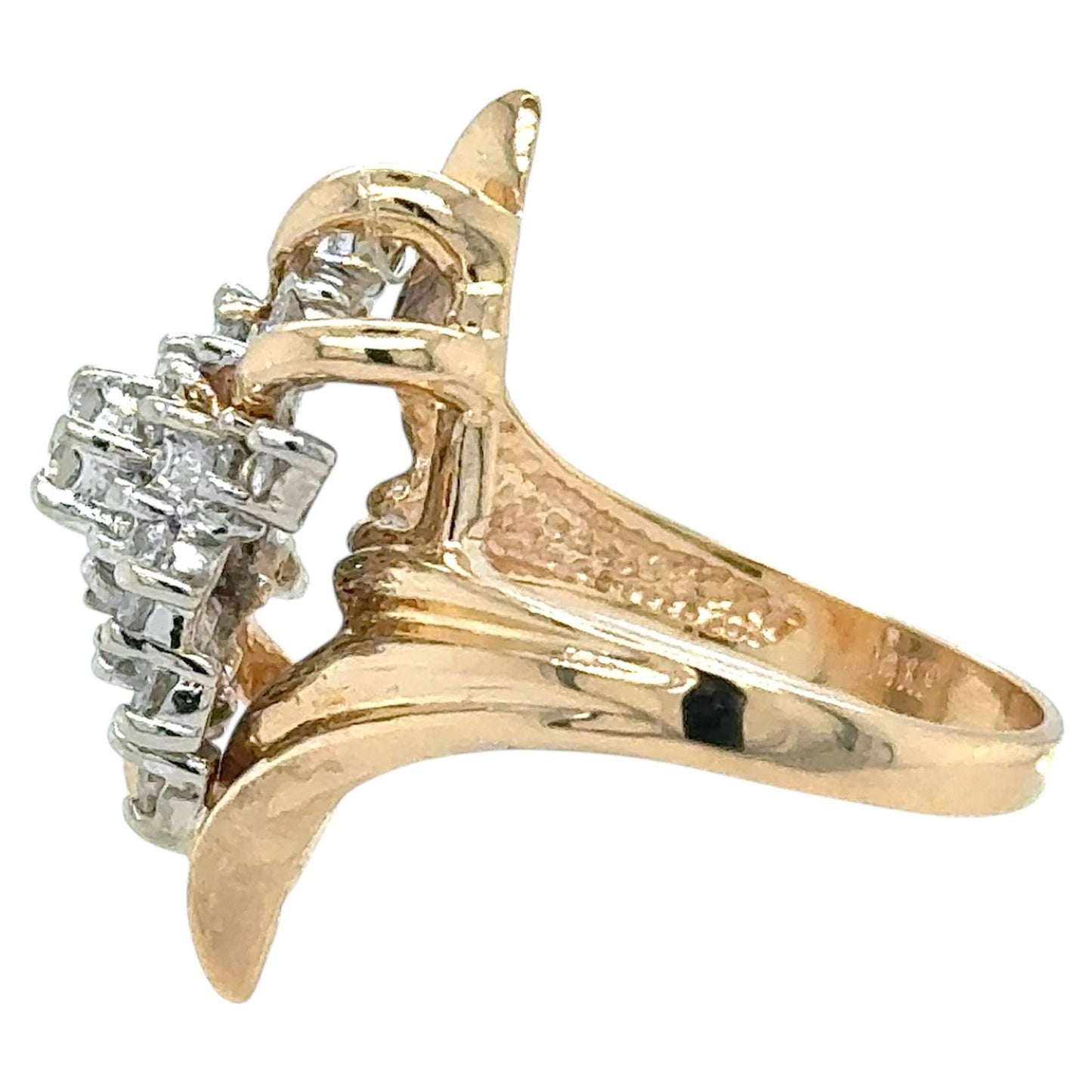 3/4ctw Diamond Cluster 14k Yellow Gold Ring 3.3g Size 6.5 (SI2-I1,G-I)