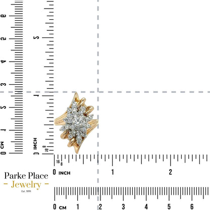 3/4ctw Diamond Cluster 14k Yellow Gold Ring 3.3g Size 6.5 (SI2-I1,G-I)