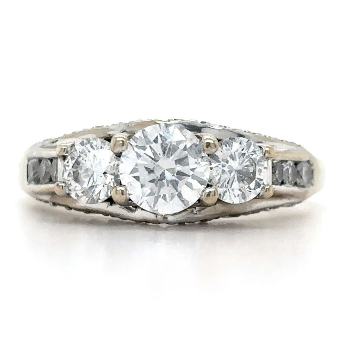 14k White Gold 1.34ct Diamond Size 5 Engagement Ring 4.1g