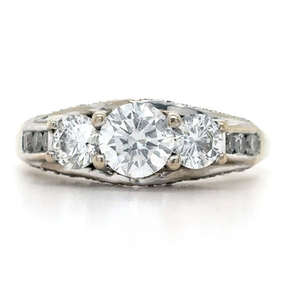 14k White Gold 1.34ct Diamond Size 5 Engagement Ring 4.1g