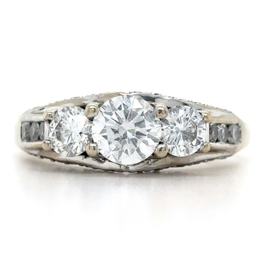 14k White Gold 1.34ct Diamond Size 5 Engagement Ring 4.1g