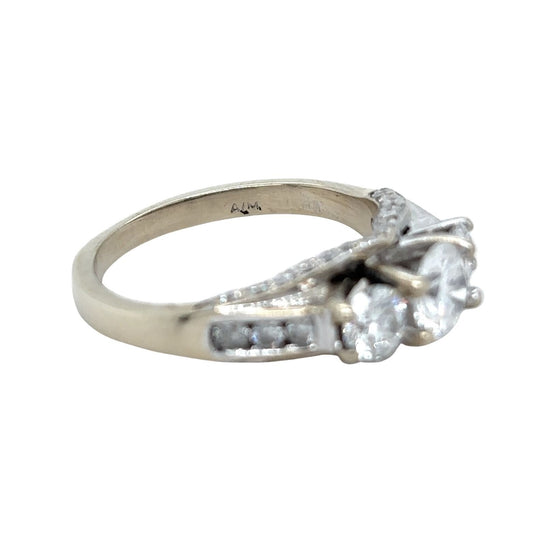 14k White Gold 1.34ct Diamond Size 5 Engagement Ring 4.1g
