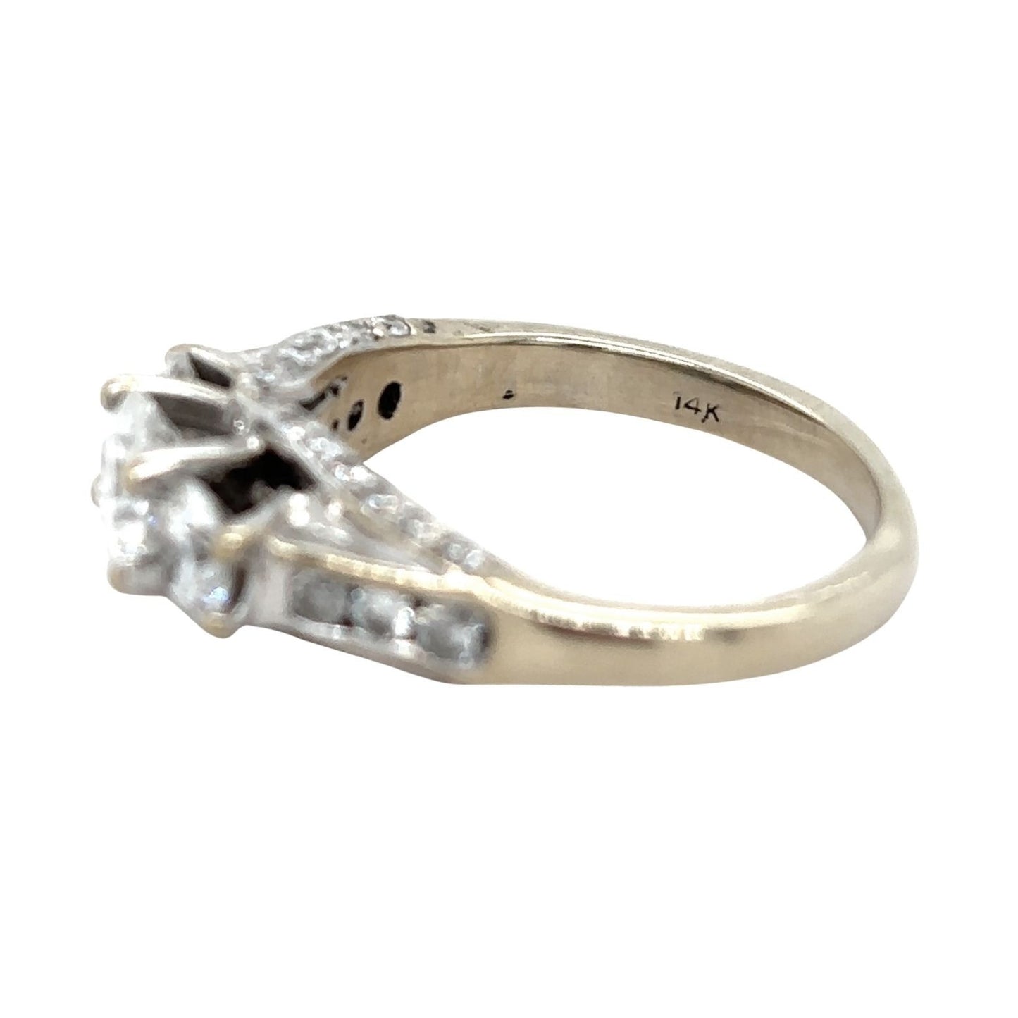 14k White Gold 1.34ct Diamond Size 5 Engagement Ring 4.1g