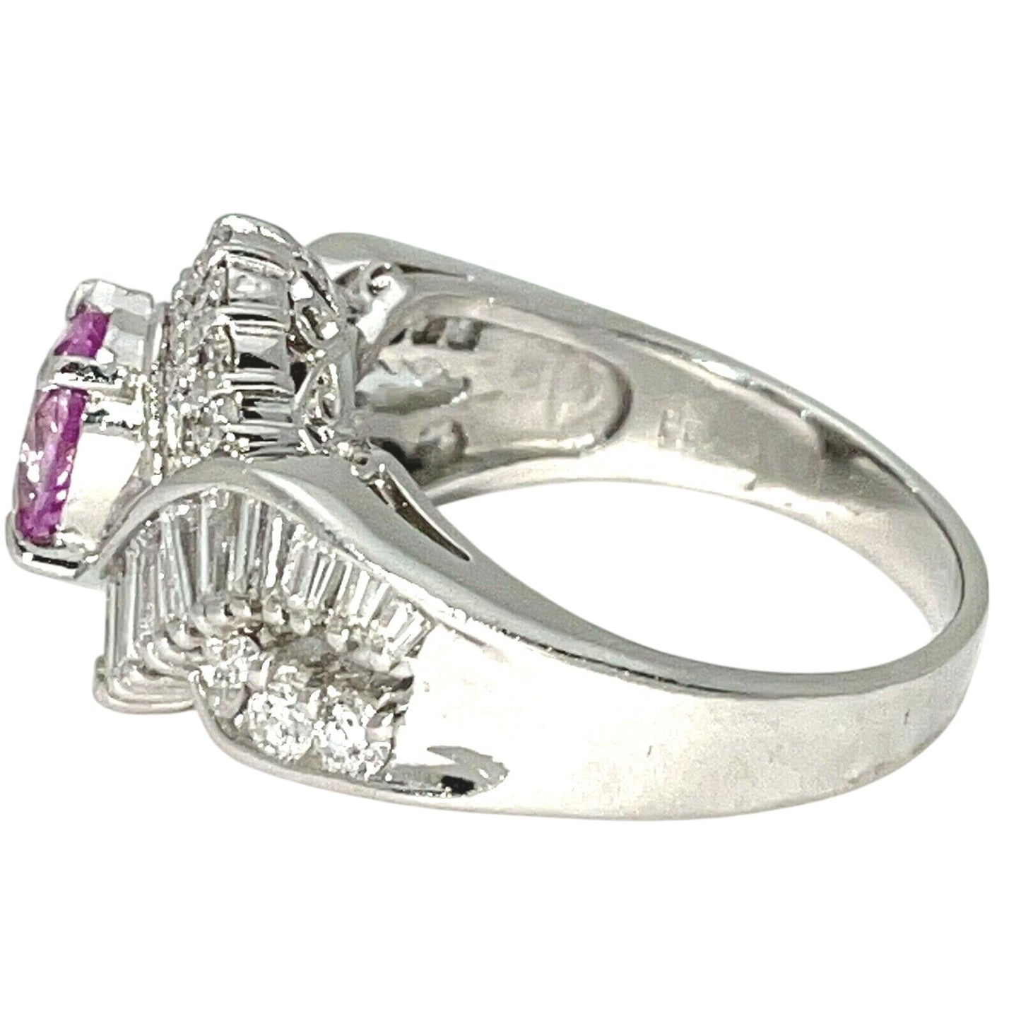 1.25 ctw Sapphire Solitaire Diamond Ring Platinum 9.5g Size 6