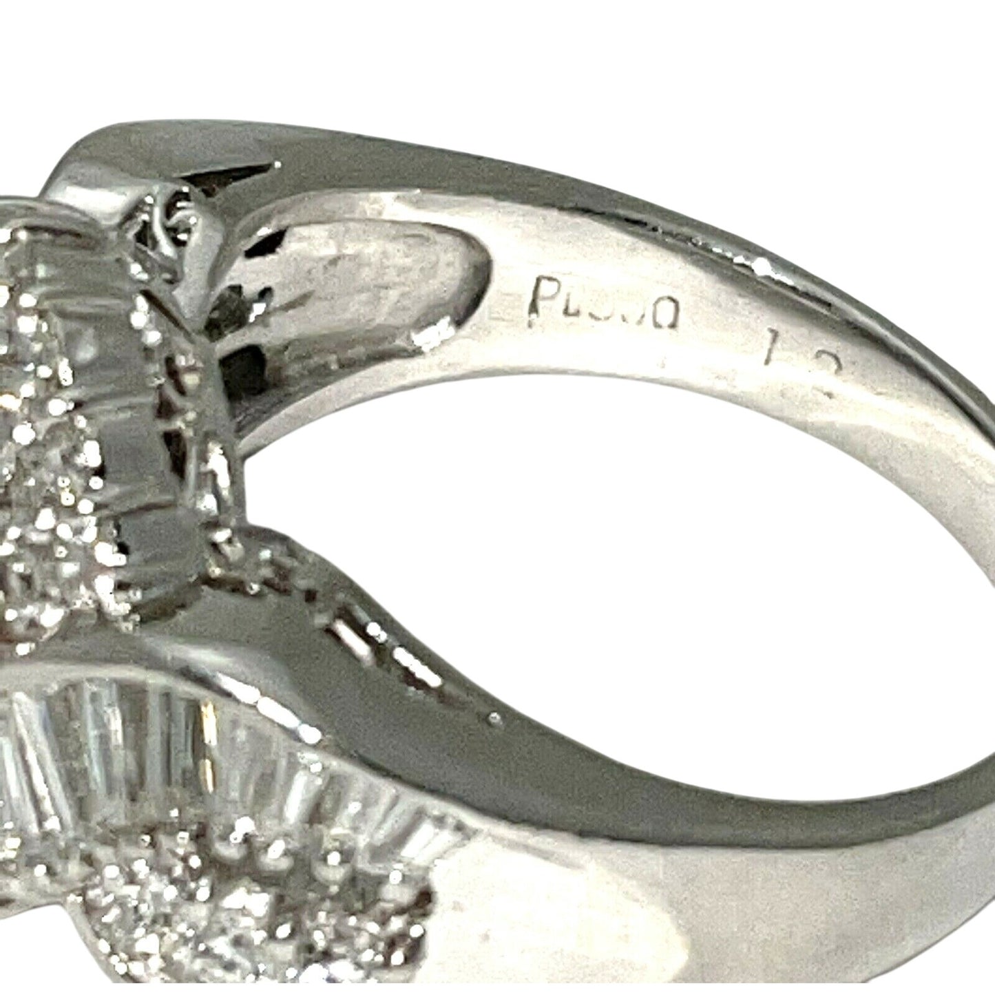 1.25 ctw Sapphire Solitaire Diamond Ring Platinum 9.5g Size 6
