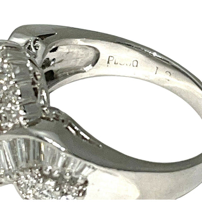 1.25 ctw Sapphire Solitaire Diamond Ring Platinum 9.5g Size 6
