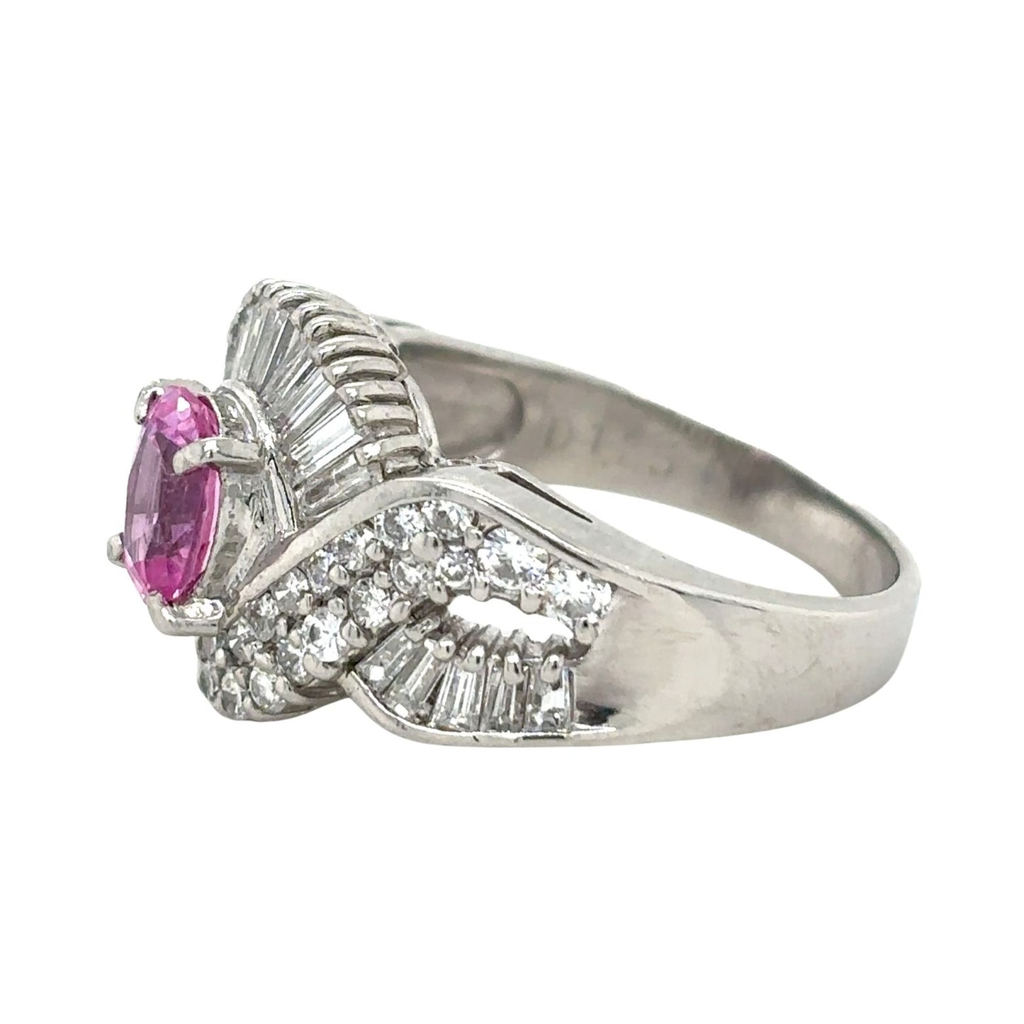 1.25 ctw Sapphire Solitaire Diamond Ring Platinum 9.5g Size 6