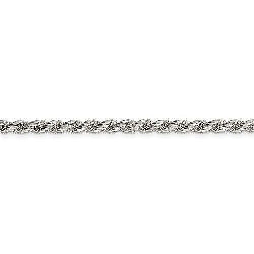 3mm Rope Chain Necklace 20" Long Solid .925 Sterling Silver
