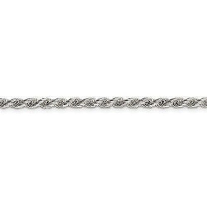 3mm Rope Chain Necklace 20" Long Solid .925 Sterling Silver