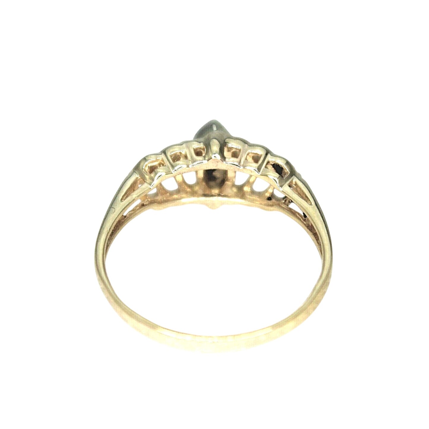 1/4ct Diamond Solitaire w/ Accent Ring 14k Yellow Gold 3.6g Size 8.75