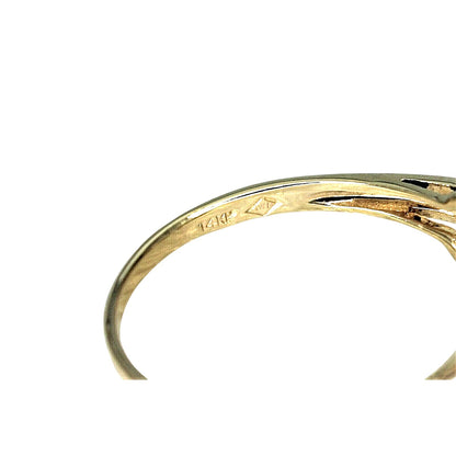 1/4ct Diamond Solitaire w/ Accent Ring 14k Yellow Gold 3.6g Size 8.75