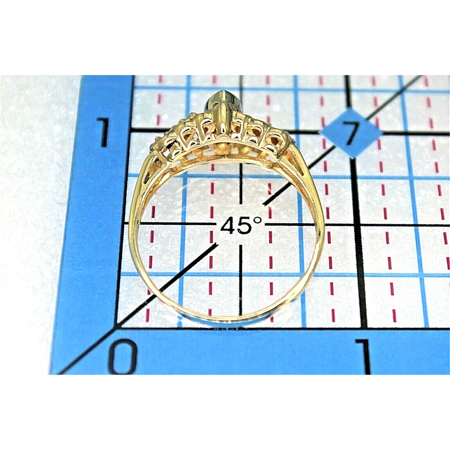 1/4ct Diamond Solitaire w/ Accent Ring 14k Yellow Gold 3.6g Size 8.75