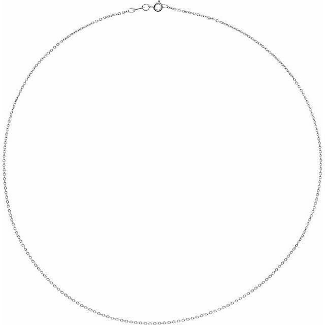 Sterling Silver 1mm Diamond-Cut Cable Chain 18 Inch Solid