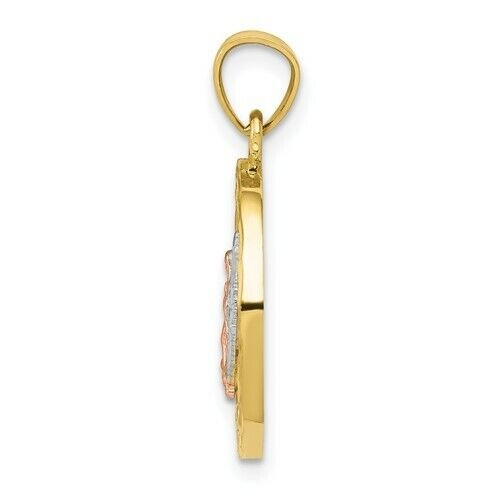 10k Two-tone Gold with White Rhodium Our Lady of Guadalupe Pendant