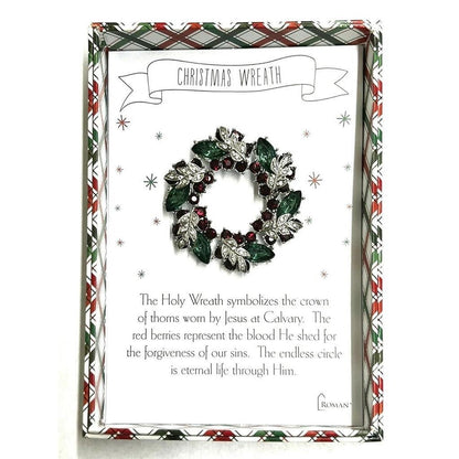 Crystal Christmas Wreath Story Pin