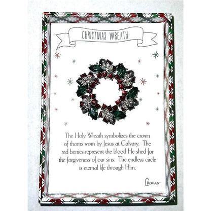 Crystal Christmas Wreath Story Pin