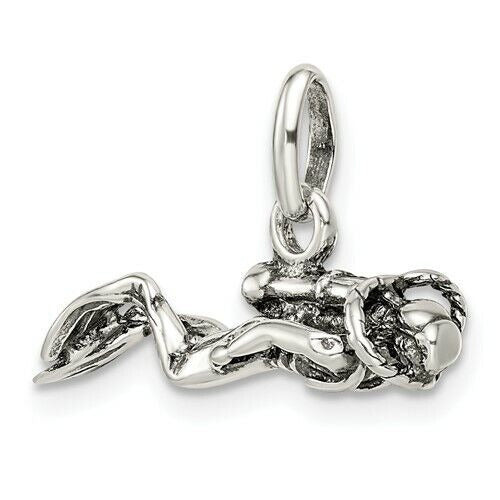 Sterling Silver Scuba Diver Charm Pendant