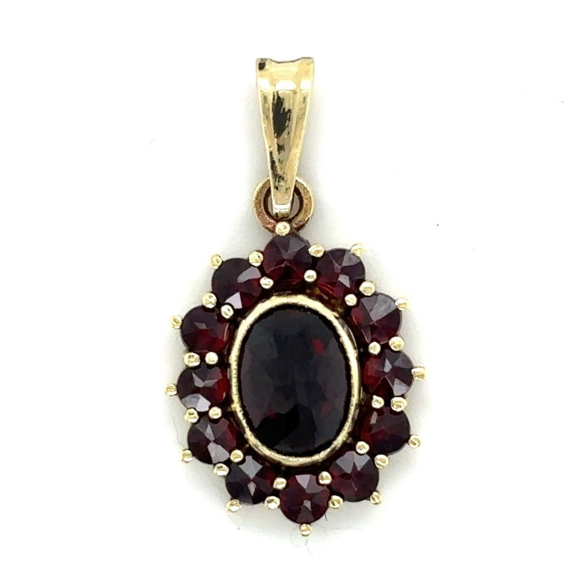 Vintage 14K Yellow Gold Garnet Pendant 2.8g