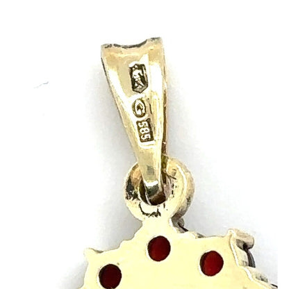 Vintage 14K Yellow Gold Garnet Pendant 2.8g