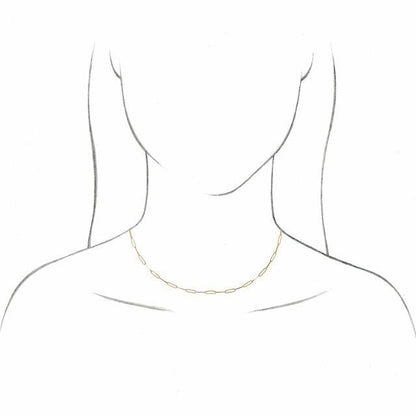 14K Yellow Gold 2.6 mm Elongated Paperclip Link 18 inch Chain