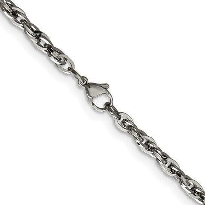 Chisel Stainless Steel 20-Inch Polished 4.2mm Fancy Twisted Link Chain Necklace Rope Style