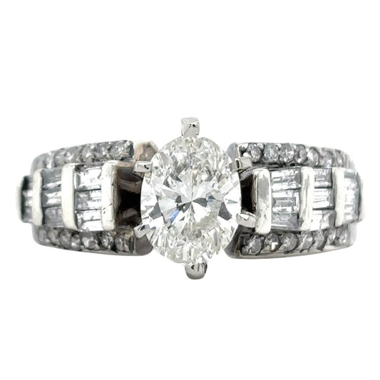 1.50ct Solitaire Diamond 10K White Gold Size 7.5 Engagement Ring 4.2g