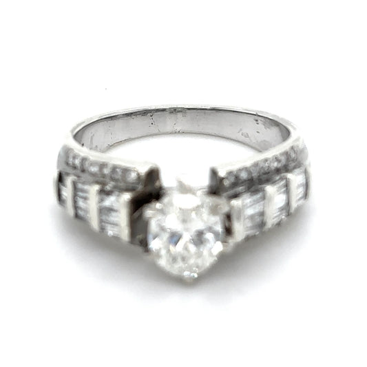 1.50ct Solitaire Diamond 10K White Gold Size 7.5 Engagement Ring 4.2g