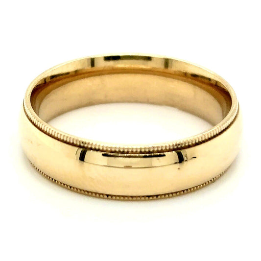 6.2mm Wedding Band Ring 14k Yellow Gold 8.0g Size 10
