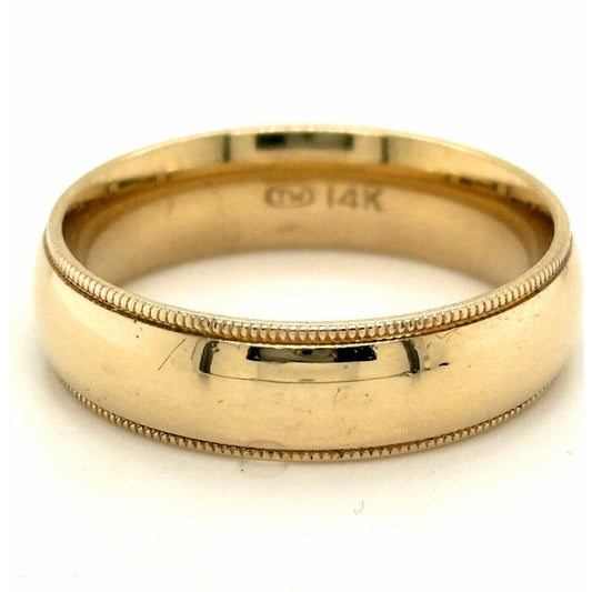 6.2mm Wedding Band Ring 14k Yellow Gold 8.0g Size 10