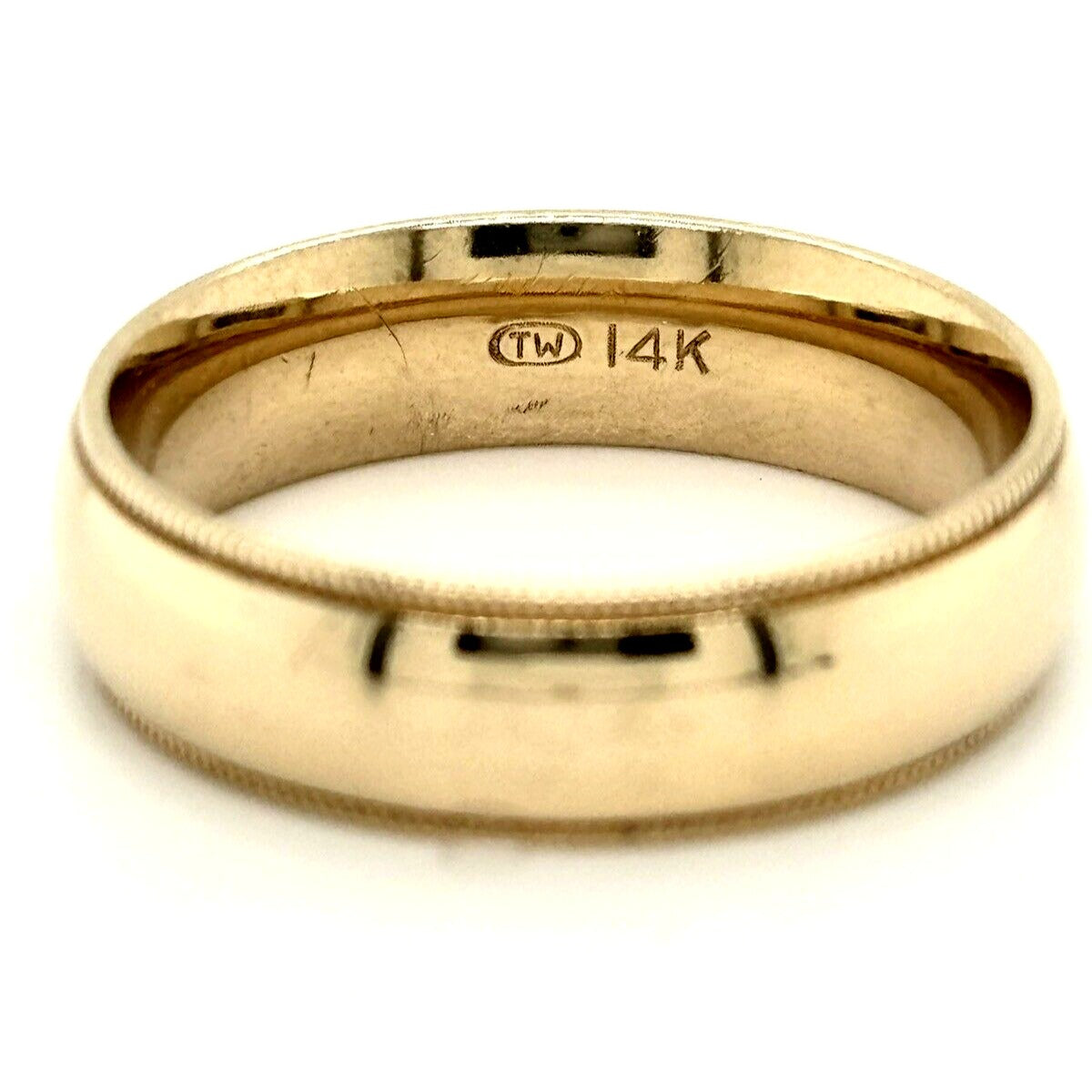 6.2mm Wedding Band Ring 14k Yellow Gold 8.0g Size 10