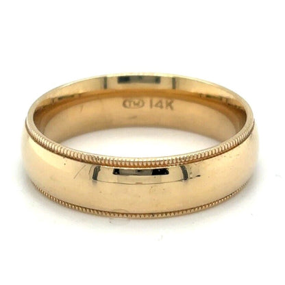 6.2mm Wedding Band Ring 14k Yellow Gold 8.0g Size 10