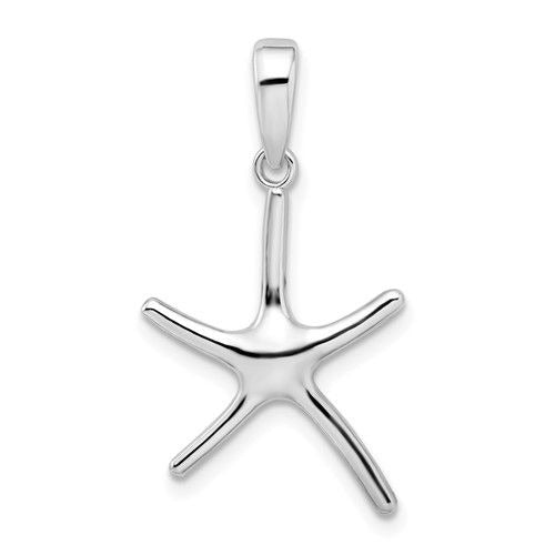 Sterling Silver Rhodium-Plated Starfish Pendant