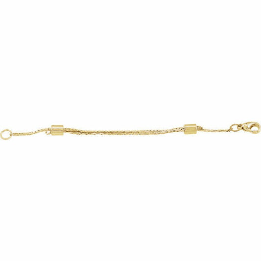 14K Yellow Gold-Plated 3/4" Adjustable Wheat Chain Extender