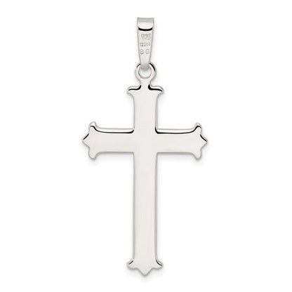 Sterling Silver Polished Fleur De Lis Cross Pendant Cross Center