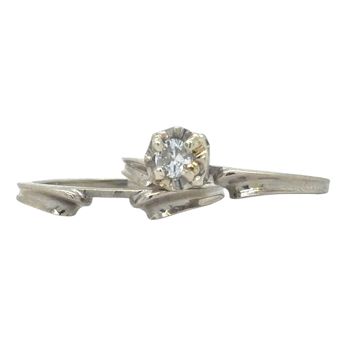 1/7ct Diamond Solitaire 14k White Gold Wedding Ring Set 3.9g Size 5.25