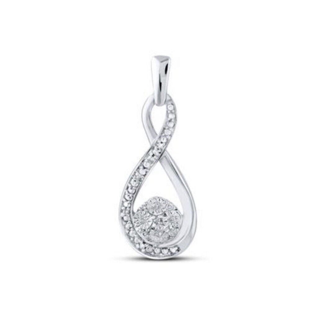 Sterling Silver Round 0.03 ctw Diamond Infinity Fashion Pendant