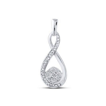 Sterling Silver Round 0.03 ctw Diamond Infinity Fashion Pendant
