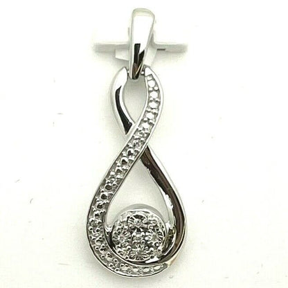 Sterling Silver Round 0.03 ctw Diamond Infinity Fashion Pendant