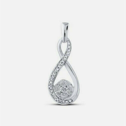 Sterling Silver Round 0.03 ctw Diamond Infinity Fashion Pendant