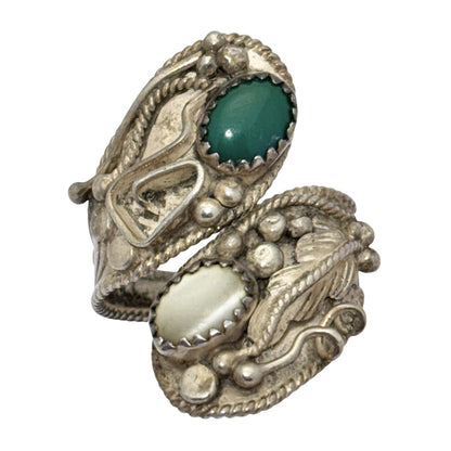 Vintage Southwestern Sterling Silver 925 Oval Gemstone  Ring Size 7.5
