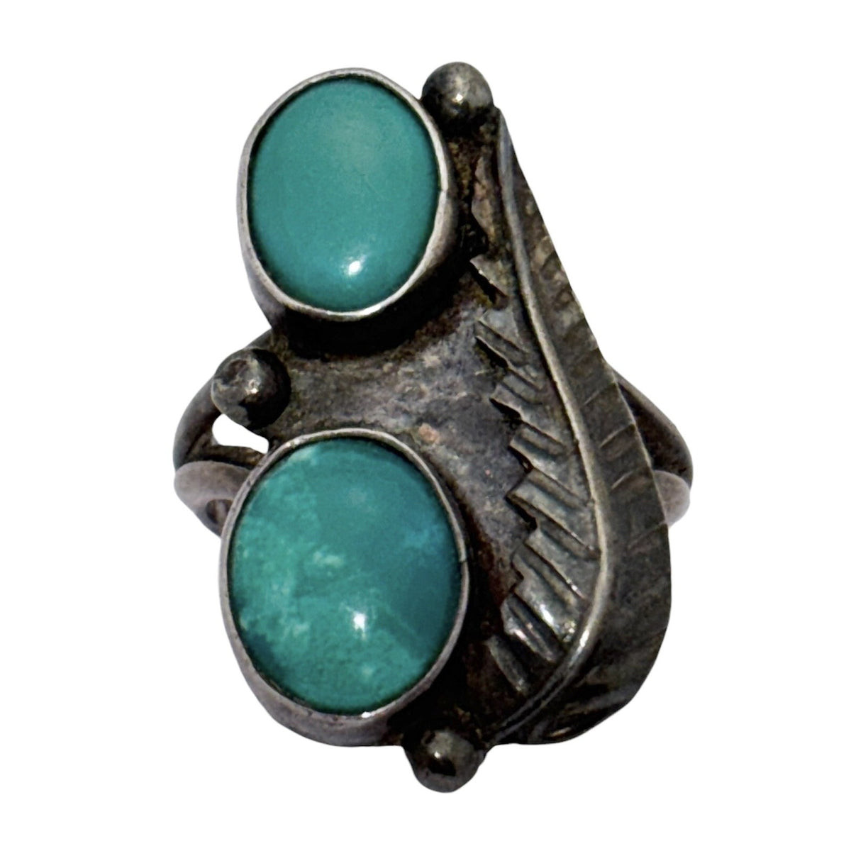 Vintage Southwestern Sterling Silver 925 Oval Gemstone  Ring Size 5.75