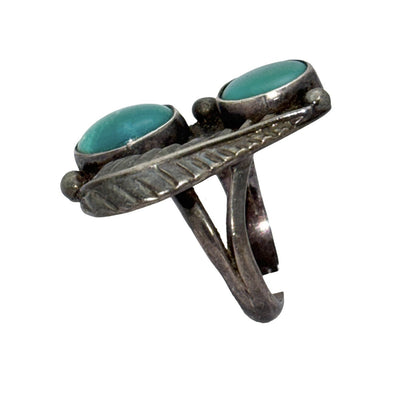 Vintage Southwestern Sterling Silver 925 Oval Gemstone  Ring Size 5.75