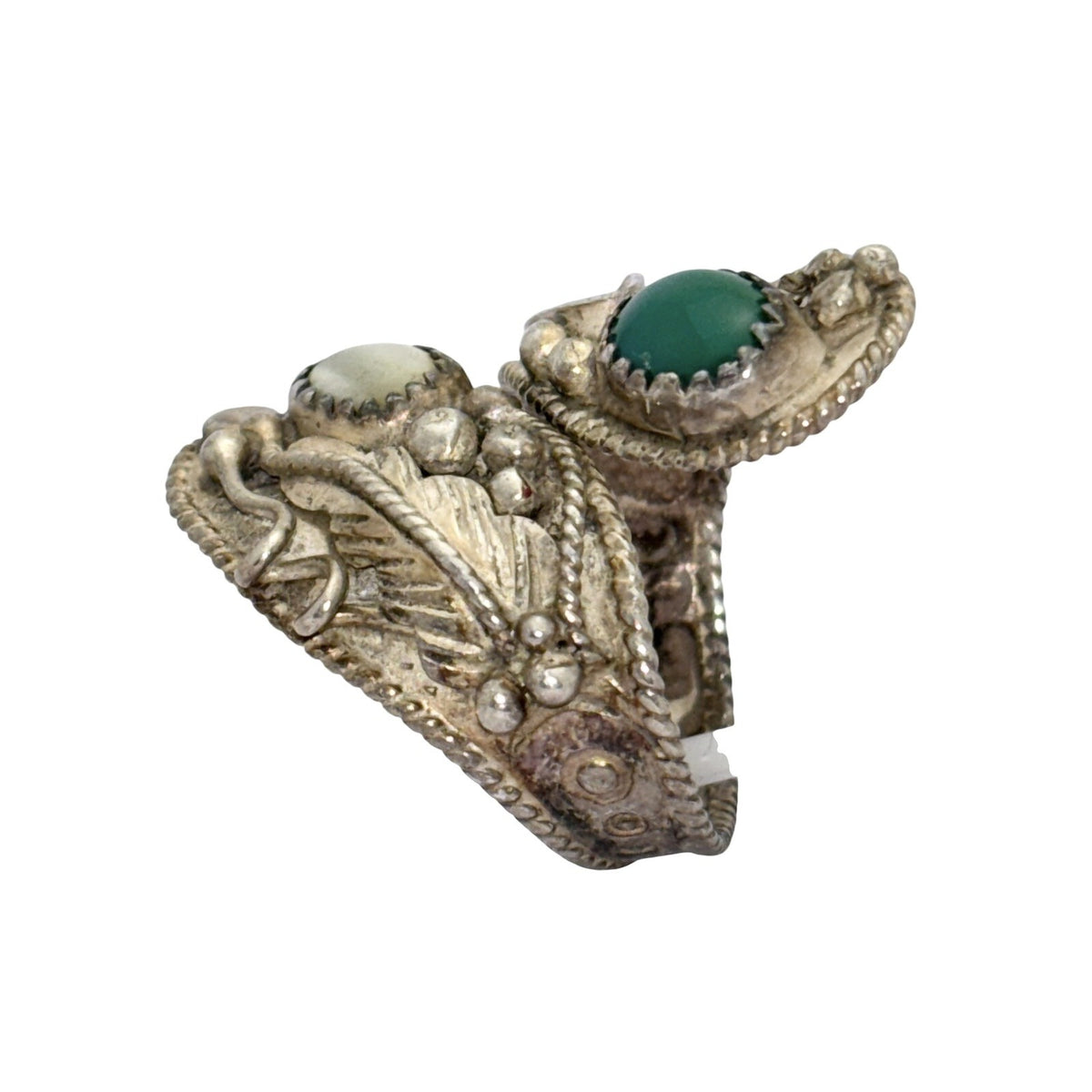Vintage Southwestern Sterling Silver 925 Oval Gemstone  Ring Size 7.5