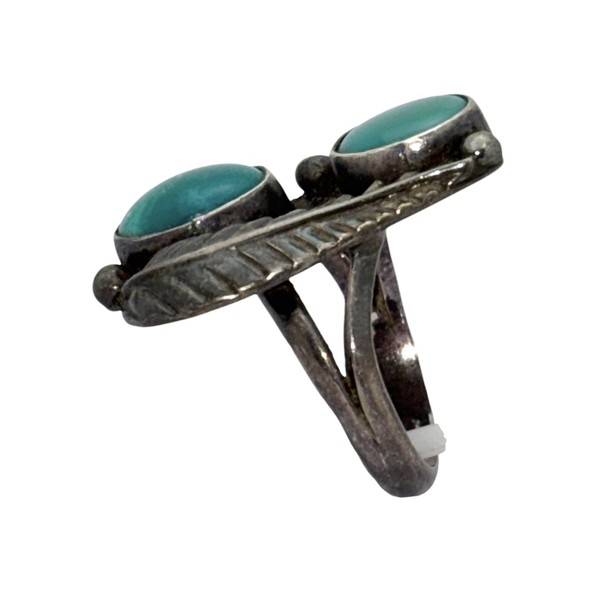 Vintage Southwestern Sterling Silver 925 Oval Gemstone  Ring Size 5.75