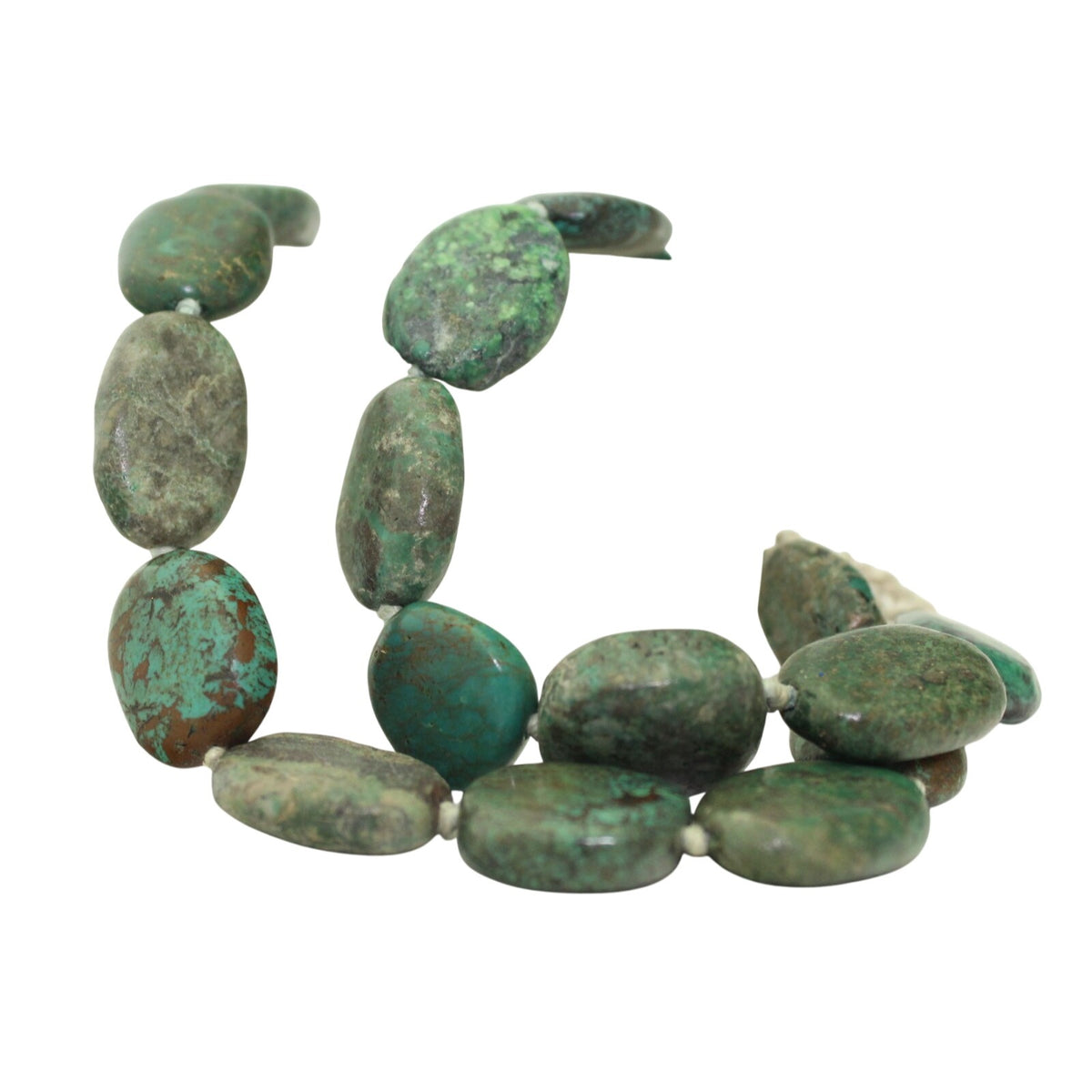 Natural Turquoise Stone Necklace 17.75" .925 Sterling Silver Toggle Clasp