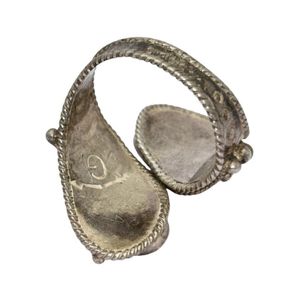 Vintage Southwestern Sterling Silver 925 Oval Gemstone  Ring Size 7.5