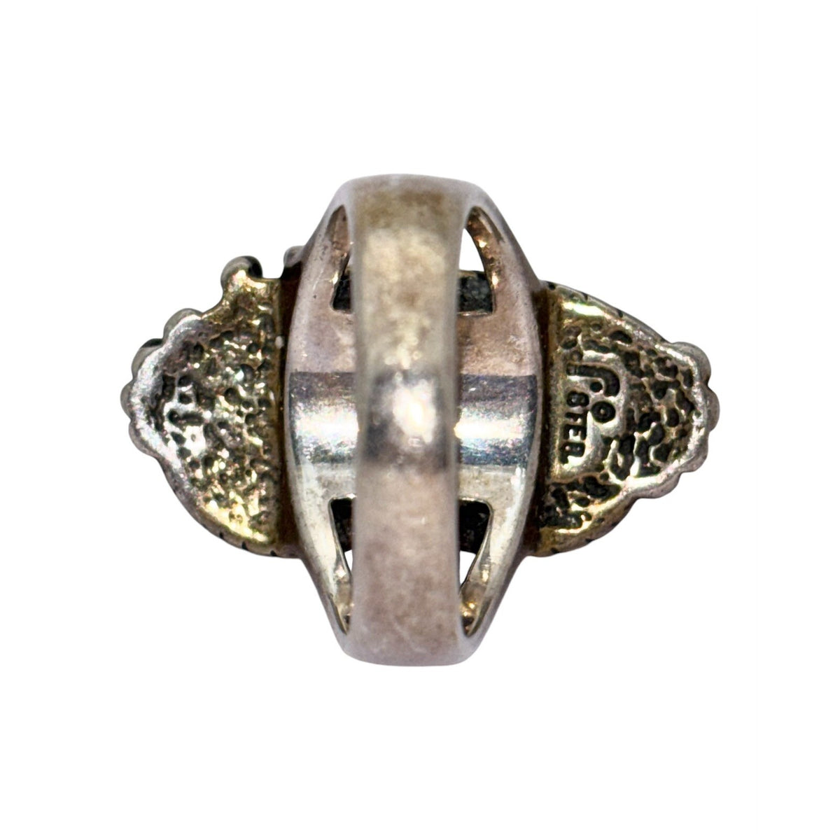 Vintage Southwestern Sterling Silver 925 Oval Turquoise Ring Size 7