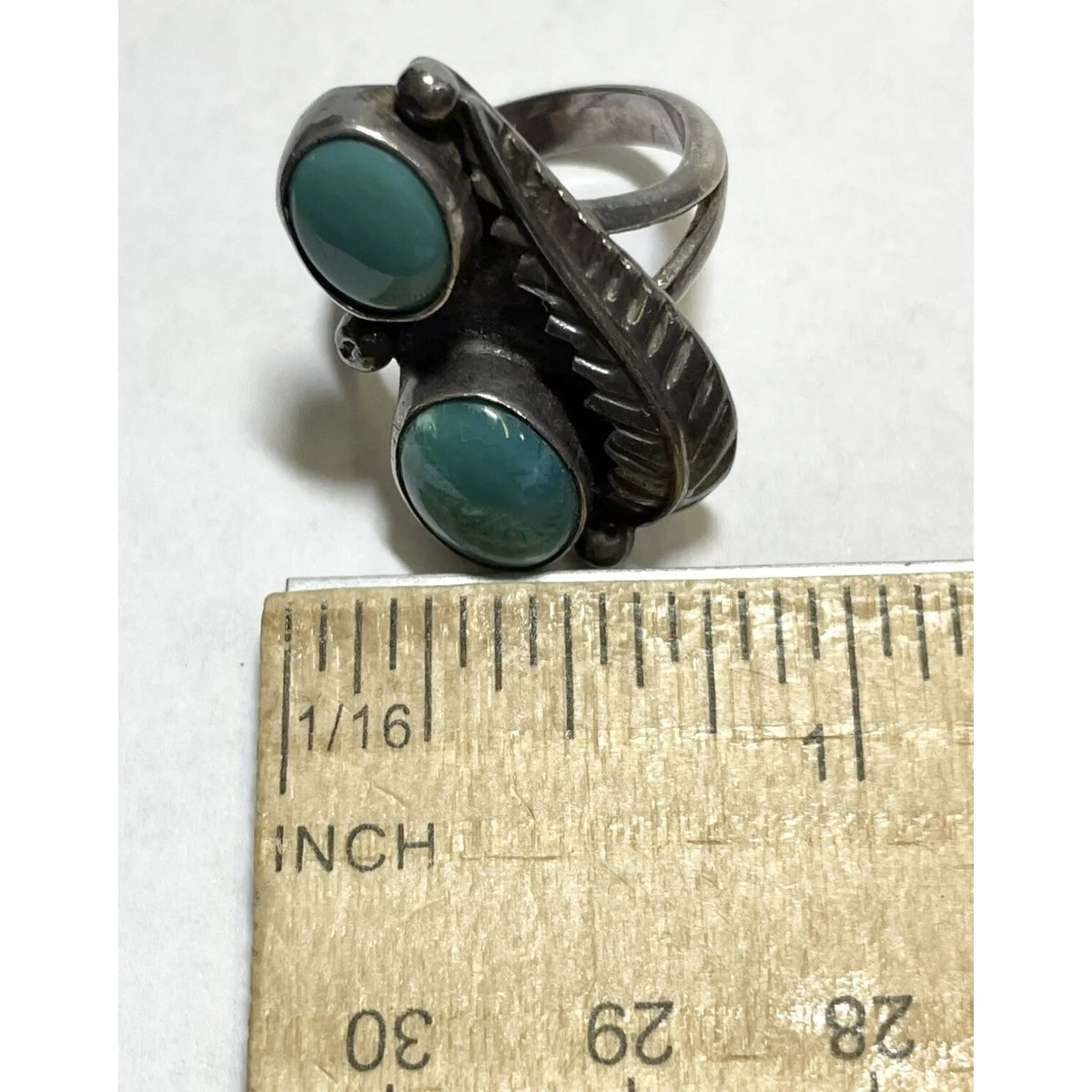 Vintage Southwestern Sterling Silver 925 Oval Gemstone  Ring Size 5.75